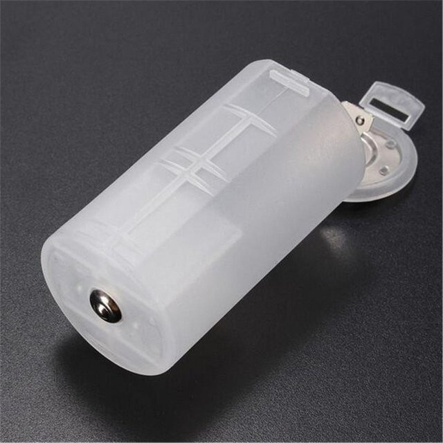DITIPOO Batteriekonverter AA zu D Batterie aus Kunststoff, transparent - Bild 1