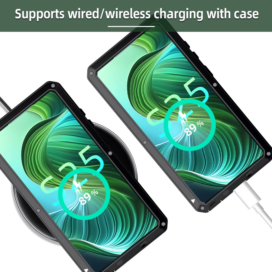 Shellbox Schutzhülle mit Metallstruktur für Samsung Galaxy S25 Ultra S24 S23 S22 S21 S20, sturzsicher und verschleißfest, Farben: Schwarz, Rot - Bild 4
