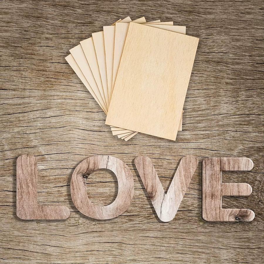 15 Stück unlackierte Holzplatten zum Basteln und für DIY-Projekte, Farbe: Beige, B/T/H: 15 x 10 x 1,5 cm - Bild 2
