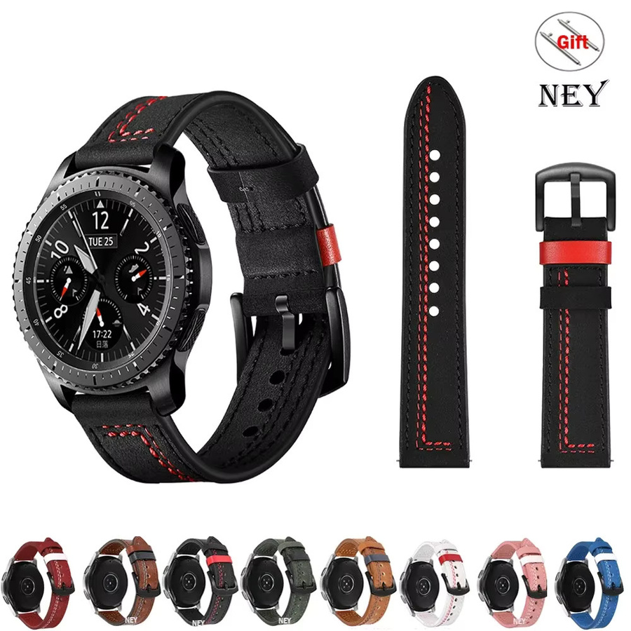 Uhrenarmband Leder, Schwarz, Klassisch, Unisex - Bild 2
