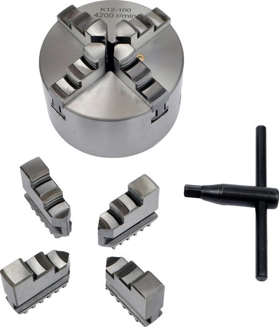 Rotwerk 4-Backenfutter zentrisch spannend in Silber, Durchmesser: 10 cm - Bild 1