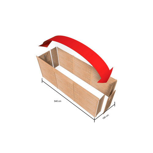 Karibu Geräteraum für Doppelcarport aus Massivholz, braun, B/T: 564 x 204 cm - Bild 2