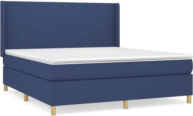 vidaXL Boxspringbett mit Matratze Hybrid Blau B/T/H: 160 x 200 x 128 cm - Bild 1