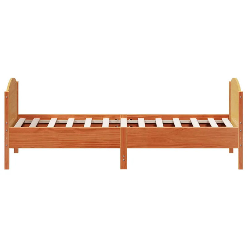 Vidaxl Massivholzbett aus Kiefer in Braun im Landhausstil, B/T/H: 75 x 190 cm - Bild 3