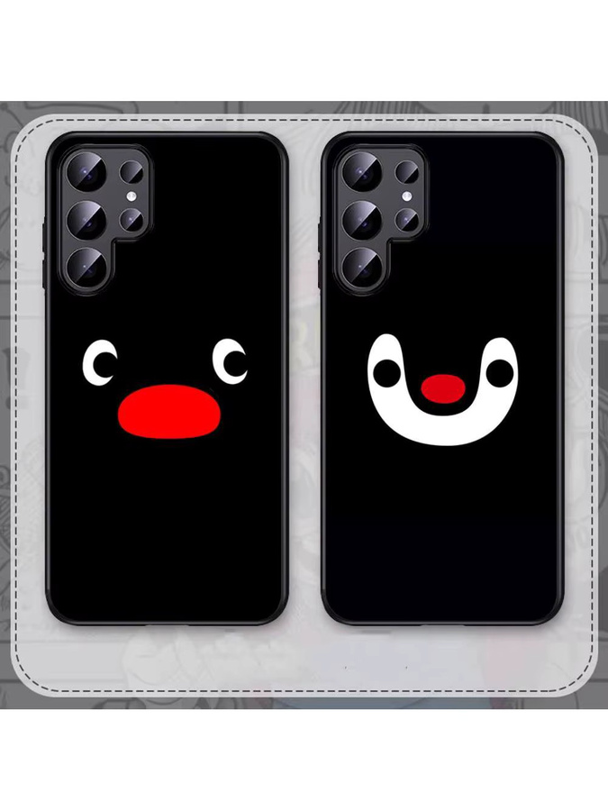 Lustige Cartoon P-Pingu Handyhülle für Samsung Galaxy S24 FE S25 Ultra Plus 20 Lite 21 30 22 23 24 22 Ultra 5G in Schwarz - Bild 3