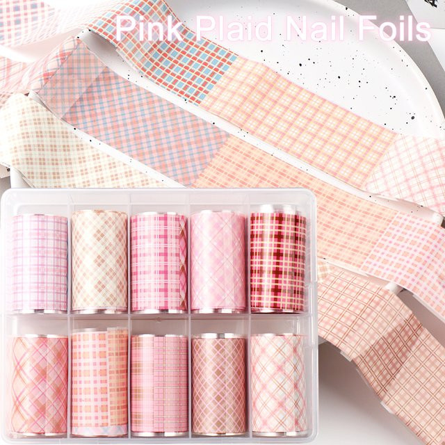 Full Beauty Nagelaufkleber Folie, Rosa, Glänzend, 10 Stück - Bild 1