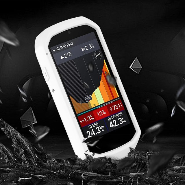 Garmin Edge 1050 Silikon Schutzhülle in Weiß mit Anti-Scratch Bumper Cover und GPS Code Tabelle - Bild 1