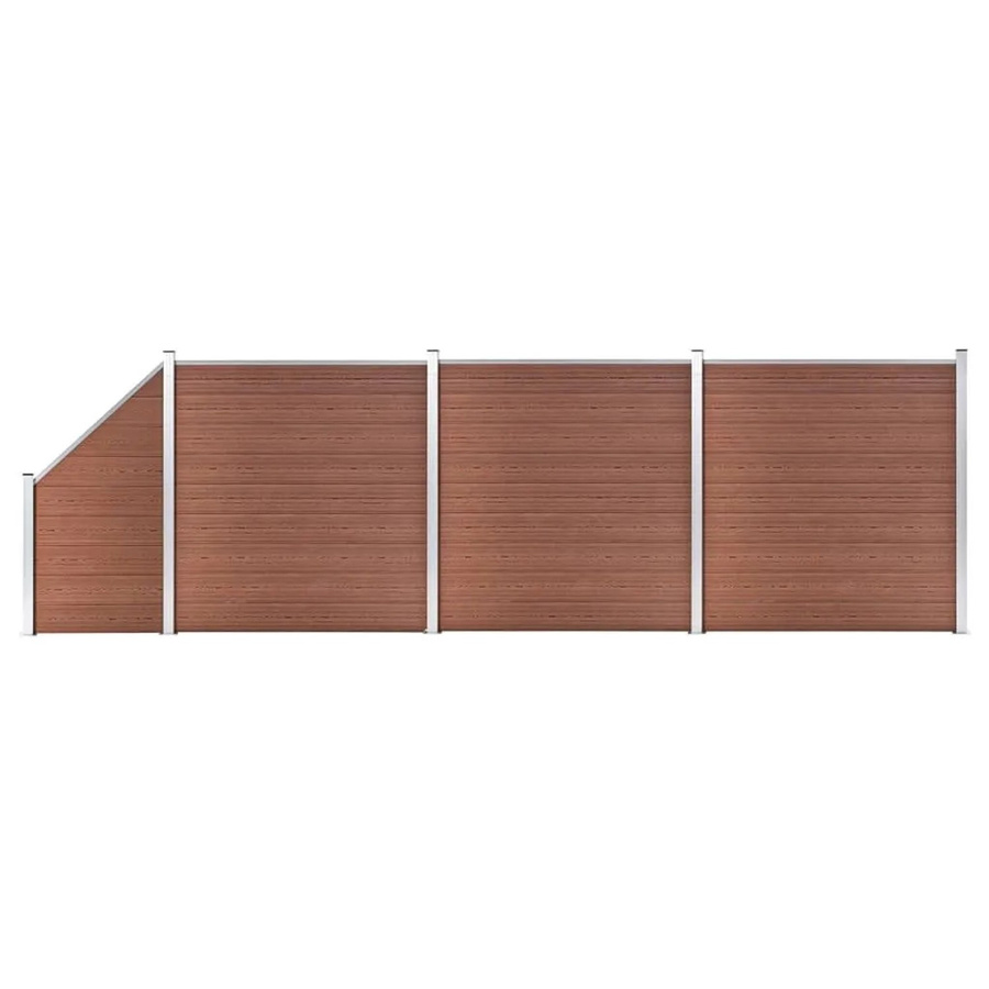 vidaXL WPC Zaun-Set aus Aluminium in Braun, B/H: 619 x 186 cm - Bild 2