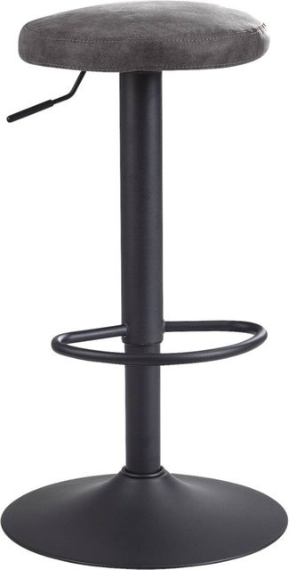 Wohnling Barhocker aus Polyester und lackiertem Eisen in Grau, B/H/T: 40 x 79 x 40 cm - Bild 1
