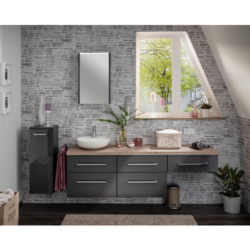 Fackelmann Spiegelschrank Denver Anthrazit mit integrierter LED-Beleuchtung und Softclose-Türen, B/H/T: 42 x 68,5 x 16 cm - Bild 3