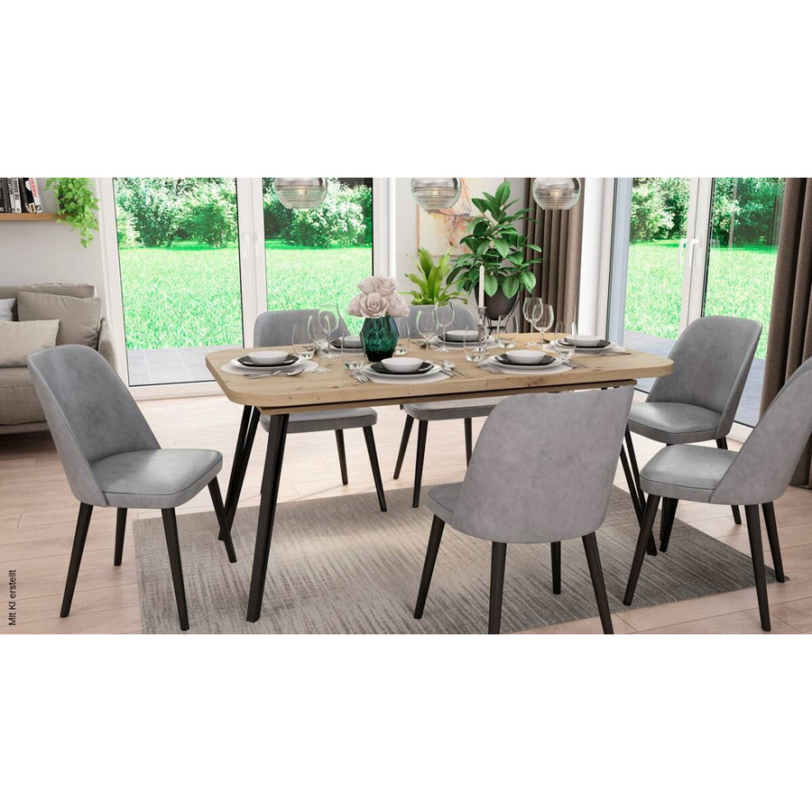 Esstisch LIFE von byLIVING in Eiche Artisan Nachbildung, modern und ausziehbar, B/H/T: 160 x 76 x 90 cm - Bild 3