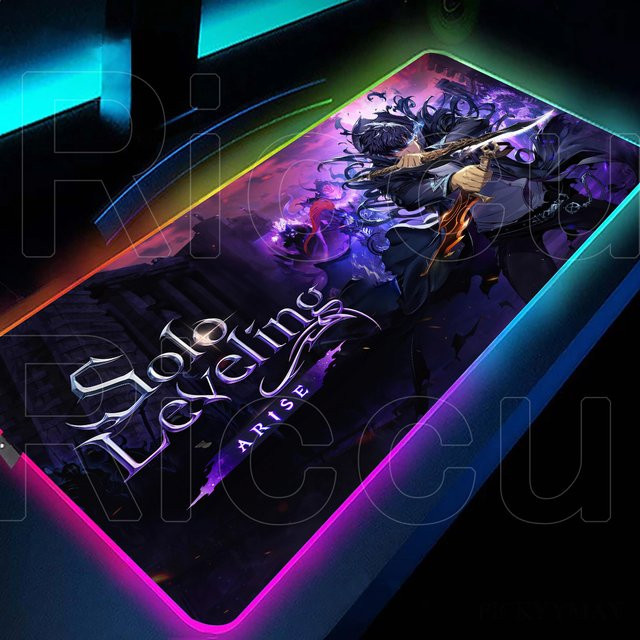 Riccu Gaming RGB Mauspad XXL mit LED-Hintergrundbeleuchtung und Anime-Design in Multicolour - Bild 1