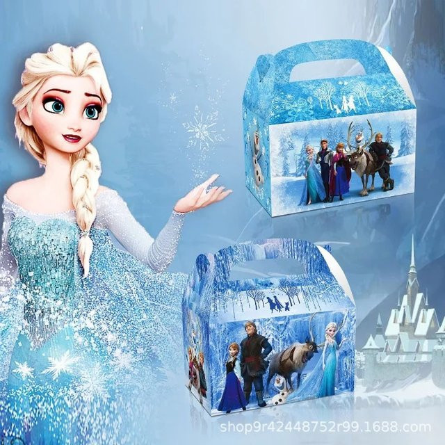 Bandai Frozen Party-Geschenkboxen, Elsa Anna Themen-Geschenkboxen mit Griffen, 12-teiliges Set - Bild 1