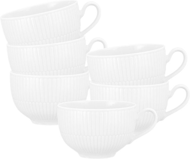 Seltmann Weiden Milchkaffeetassen Amina Weiß 6er Set 0,35 l pro Tasse - Bild 1