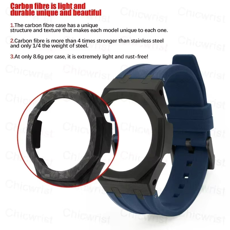 OAKCHARM Mod Kit Uhrenarmband Fiber Carbon, Kautschuk, Schwarz - Bild 2