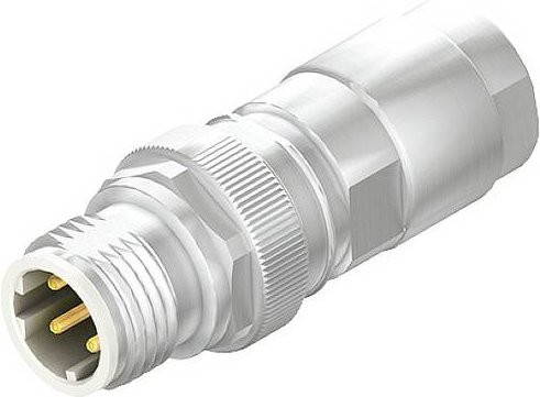 Weidmüller Sensor-Aktor-Steckverbinder M12 Stecker, 4 Polzahl, Farbe: Silber - Bild 1