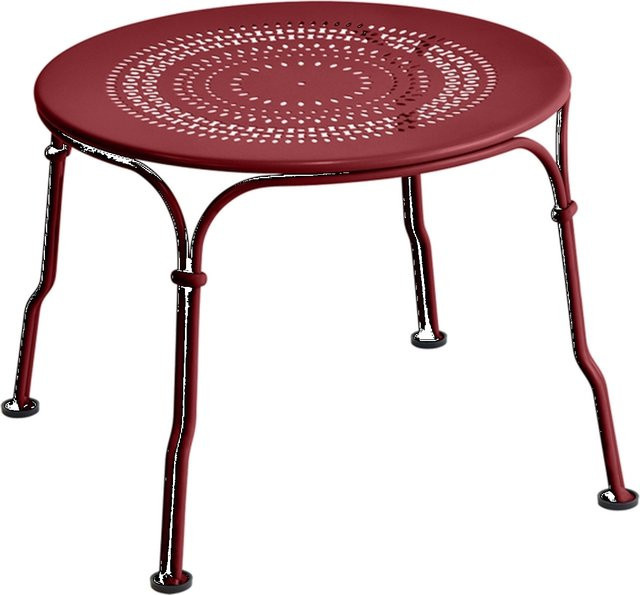 Fermob Beistelltisch 1900 Niedrig in Rot aus pulverbeschichtetem Metall für Garten und Terrasse - Bild 1