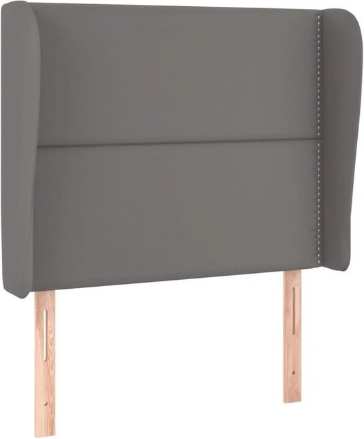 vidaXL Kopfteil mit Ohren in Grau aus Kunstleder, B/T/H: 103 x 23 x 128 cm - Bild 1