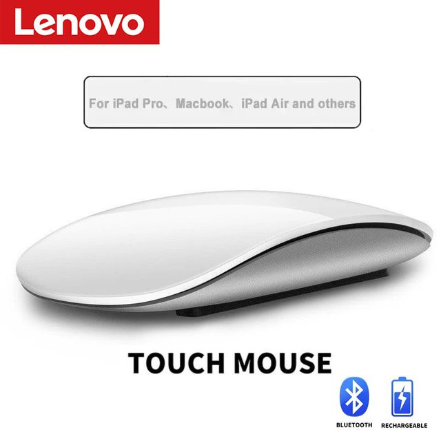 Lenovo Kabellose Bluetooth Magic Computermaus, Ergonomisch, Wiederaufladbar, Leise, Dual-Mode, für Apple Macbook Air, Erhältlich in Schwarz und Weiß - Bild 1