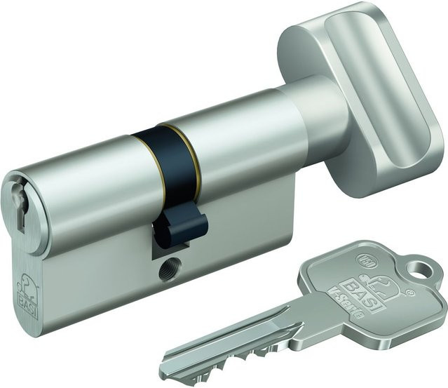 BASI Profil-Knaufzylinder V50 silber Messing Verschiedenschließend 30/30 mm - Bild 1