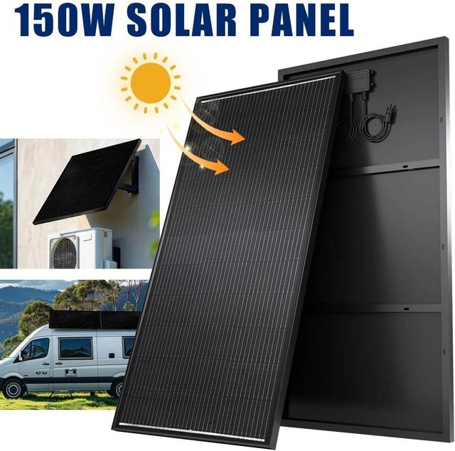BOGUANG 150W Solarpanel Leichtgewicht-Modul in Schwarz mit 19,8V für 12V Batterieladung, Camping und Heimbeleuchtung - Bild 1