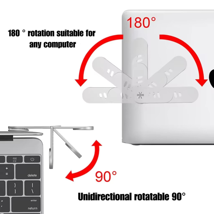 Magnetische Laptop-Telefon Halterung aus Aluminiumlegierung in Silber, verstellbare Seitenhalterung für Computermonitor und Laptop - Bild 3