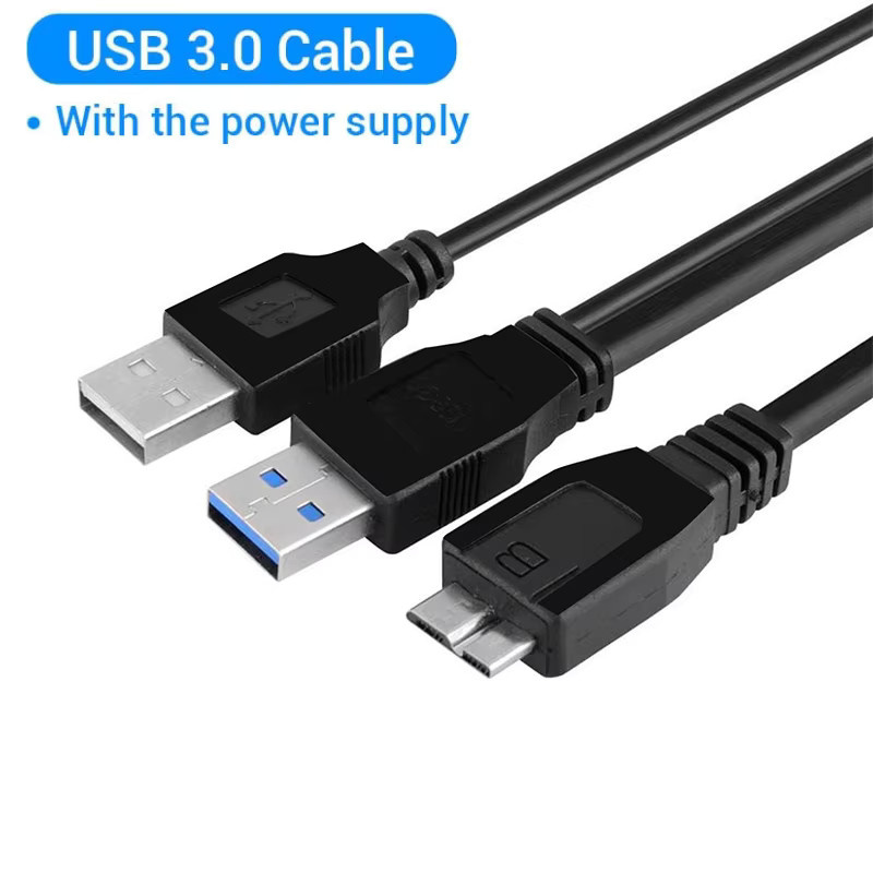 USB 3.0 Y-Kabel von Seagate mit USB-A Stromversorgung auf Micro-B für externe Festplatten, Schwarz - Bild 4