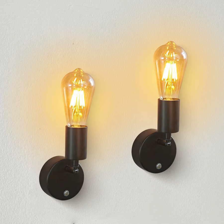 Nordic Retro Wandlampe Schwarz mit Fernbedienung und Touch-Schalter, dimmbar, 6W, E27, mit 5200mAh Akku für Wohnzimmer und Nachtbeleuchtung - Bild 6