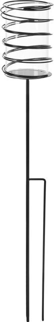 Gartenstecker Fackel Spirale aus Eisen und Glas in Schwarz, Höhe: 59 cm, Durchmesser: 8,5 cm - Bild 1
