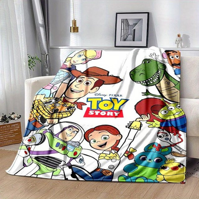 Toy Story Charaktere Plüsch-Kuscheldecke aus Flanell, Mehrfarbig, B/B: 150 x 200 cm - Bild 1