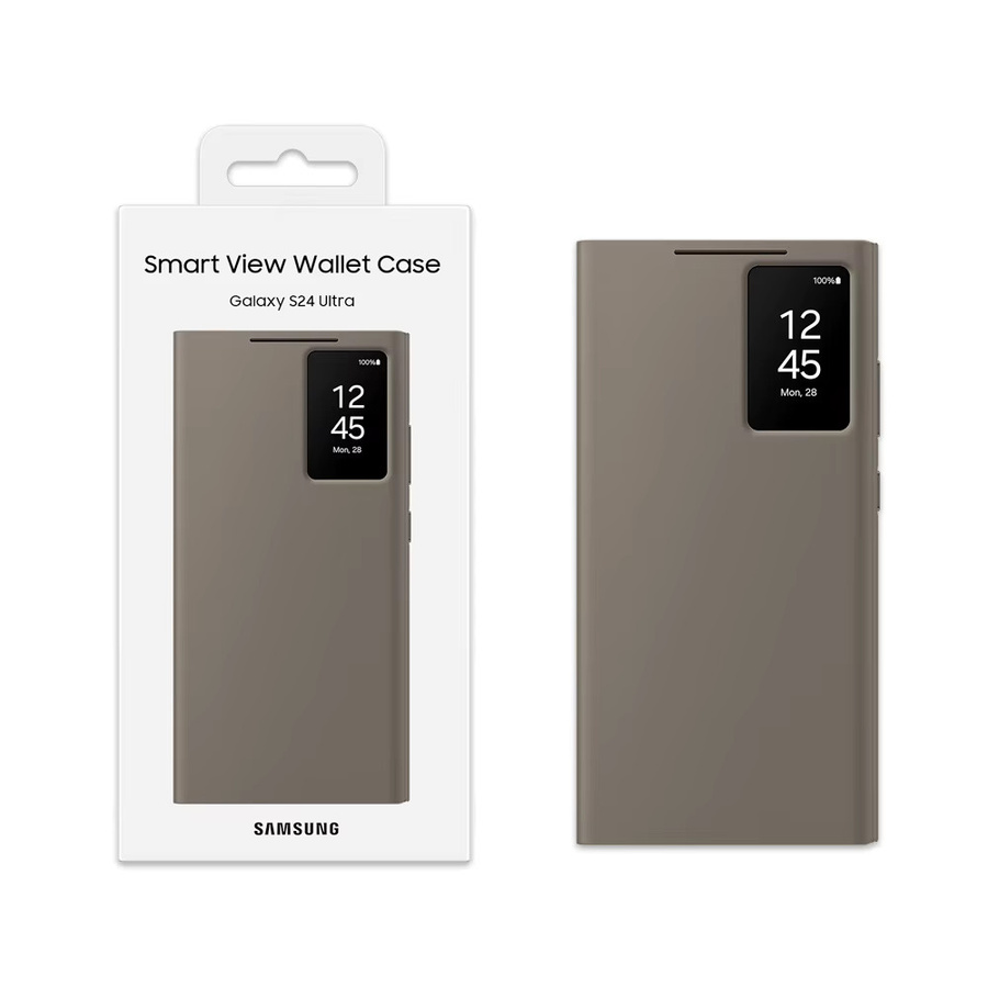 Samsung Galaxy S24 Ultra S-View Brieftaschen-Hülle aus Leder in Schwarz - Bild 6