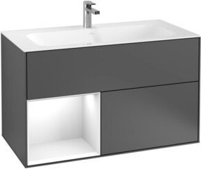 V&B Waschtischunterschrank Finion rechts, Anthrazit matt, B: 59,1 cm, T: 49,8 cm - Bild 1