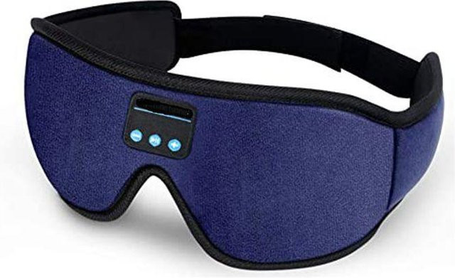 3D Bluetooth Schlaf-Kopfhörer und Augenmaske für Damen und Herren, kabellose Blackout-Maske in Blau - Bild 1