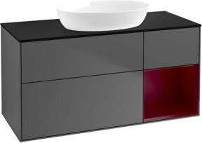 V&B Waschtischunterschrank Finion mit Wandbeleuchtung, Anthrazit lackiert, Breite: 120 cm, Tiefe: 50,1 cm, Höhe: 50,1 cm - Bild 1