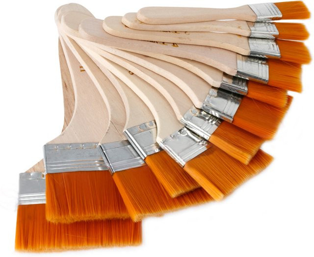 Jowoart 12-teiliges Set Künstlerpinsel aus Nylon mit Holzgriff für Malerei und Ölmalerei - Bild 1