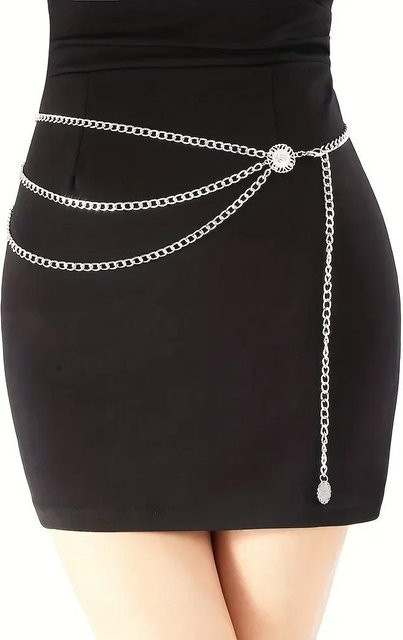 Lucky Star Jewelry Kettengürtel, mehrlagig, Quaste, Strass, Kristall, Damen, black - Bild 1