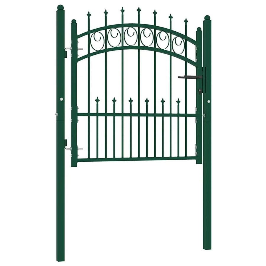 vidaXL Zauntor Swing aus Stahl mit Spitzen in Grün B: 102 cm, H: 100 cm - Bild 2
