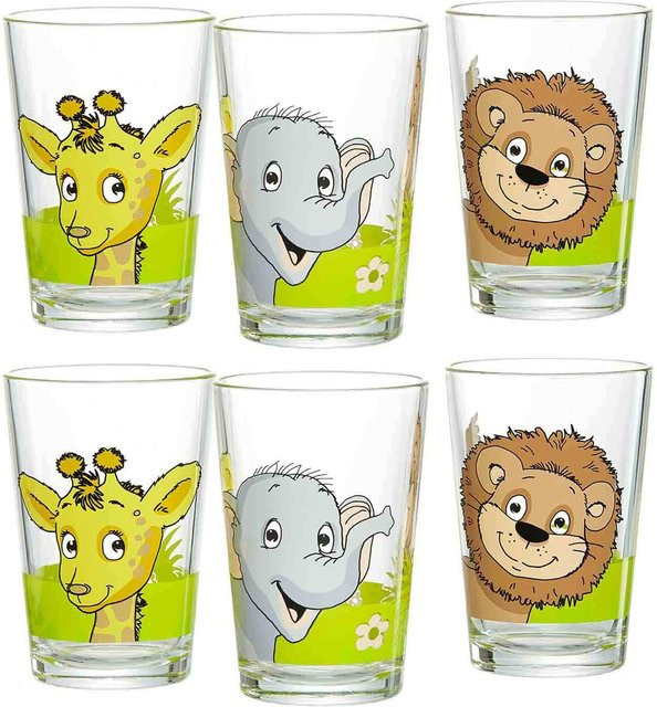 Ritzenhoff Kindergläser Dschungeltiere, 6er Set, Mehrfarbig, 205 ml - Bild 1
