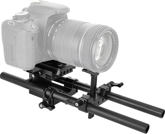 KIMRIG Pro DSLR Schulterhalterung Support Rig Kit mit Manfrotto QR Grundplatte in Schwarz für DSLR-Kameras und Camcorder - Bild 1