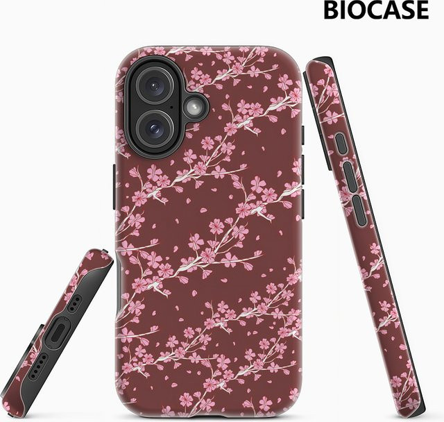 Potdemiel Robuste Handyhülle mit Kirschblüten-Design in Pink für iPhone 17 16 15 14 13 Pro Max Plus mit Magnetfunktion - Bild 1