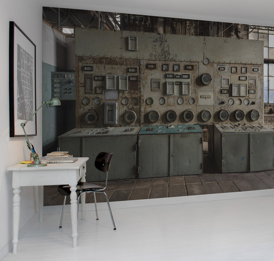 Rebel Walls Wandtattoo Deserter's Controls in Grau im Shabby Chic Stil - Bild 1