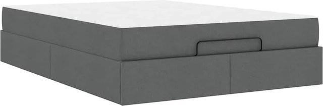 vidaXL Bettgestell mit Stauraum und Schubladen in Grau mit Stoffbezug B/T/H: 160 x 200 x 43,5 cm - Bild 1