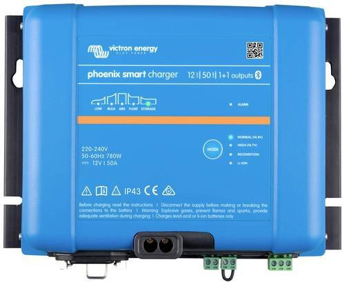 Victron Energy Phoenix Smart IP43 Bleiakku-Ladegerät 12/50 Blue mit Bluetooth, 120-240V, max. 50A Ladestrom - Bild 1