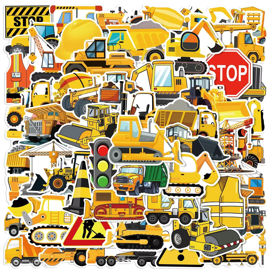 GOGOTU Cartoon Engineering Fahrzeug Lkw Aufkleber, 50-teiliges Set - Bild 2