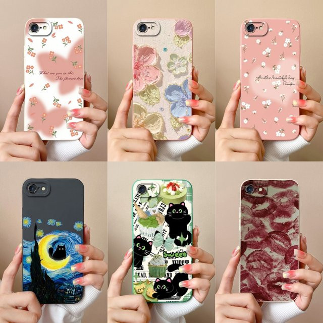 AYXUNKE Silikon Handyhülle mit Chubby Cartoon Design für iPhone SE 2020 und iPhone SE 2022, Multicolor, rutschfest - Bild 1
