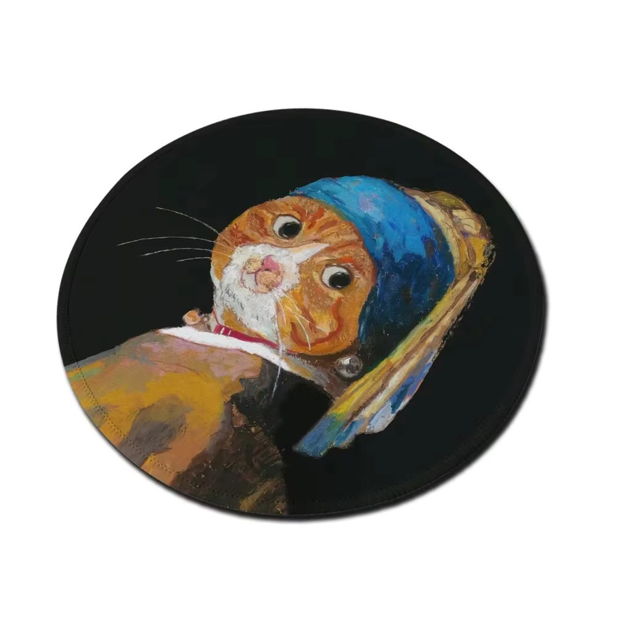 HYBXAXC Mauspad Vintage Sternennacht mit Katzenmotiv, Multicolor, B/H: 20 x 20 cm - Bild 2