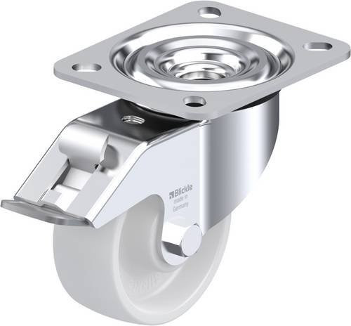Blickle L-PO 80XR-FI Lenkrolle mit Feststeller in Silber, Rad-Durchmesser: 80 mm, Tragfähigkeit: 220 kg - Bild 1