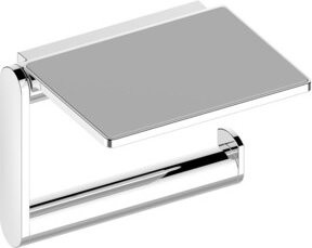 Keuco Toilettenpapierhalter Plan off. mit Ablage in Alu silber eloxiert und Schwarz matt - Bild 1