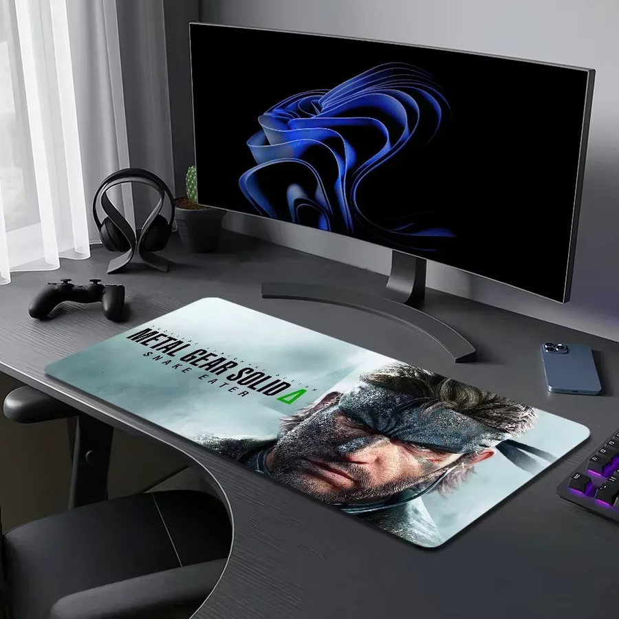 Metal Gear Solid Delta Snake Eater 2024 Gaming-Mauspad für PC, großflächiges Schreibtisch-Mauspad mit genähten Kanten, Multicolor - Bild 5