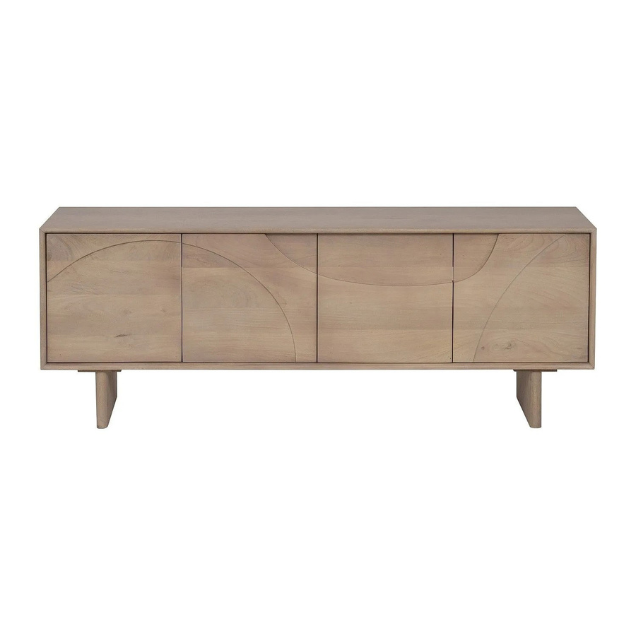 Vente-unique TV-Board Berlama aus Mangoholz in Naturfarben Hell Beige, B: 160 cm, H: 40 cm, T: 60 cm - Bild 2